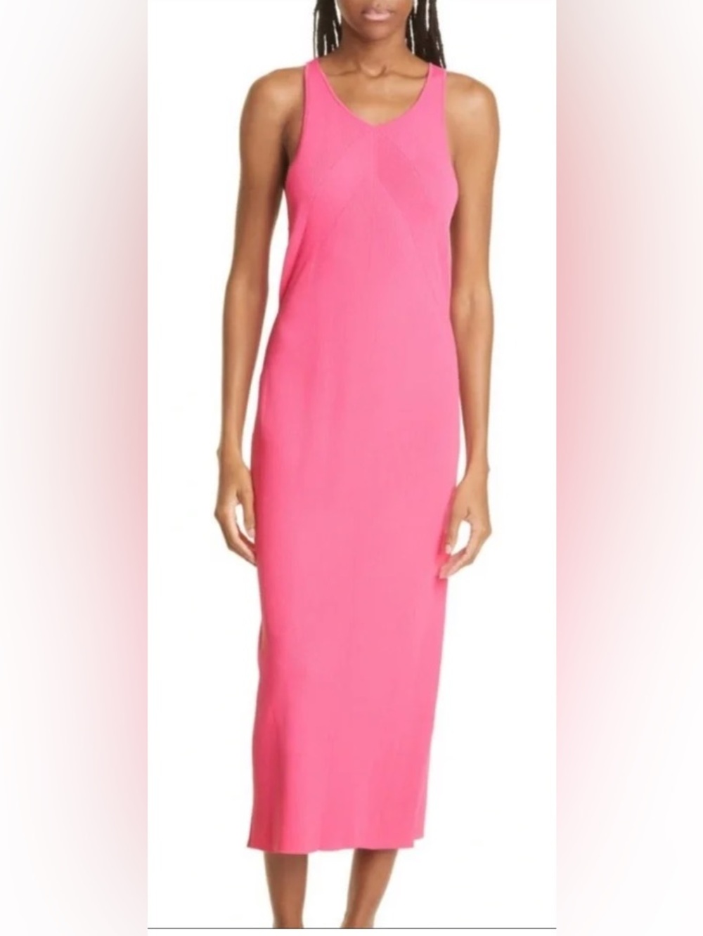 Rag & Bone Hot Pink Rib Knit Midi Tank Dress / Size S- MSRP $350